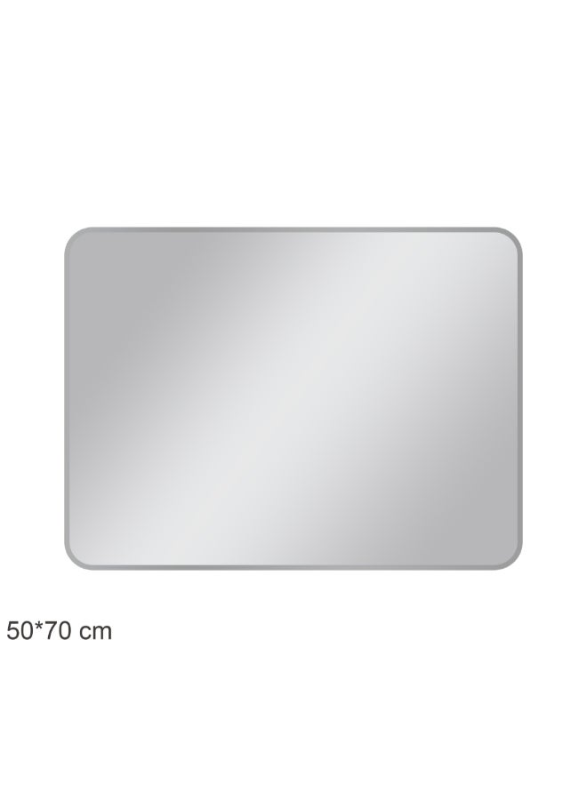 Aqua Drop Rectangular Plain Bathroom Mirror Silver 50 x 70 cm DWNM5070SRF-BS - Image 1